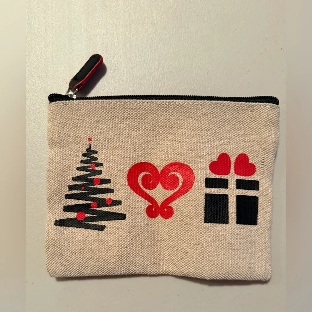 Brighton | Ho Ho Ho Sparkle Canvas Christmas Zipper Cosmetic Bag